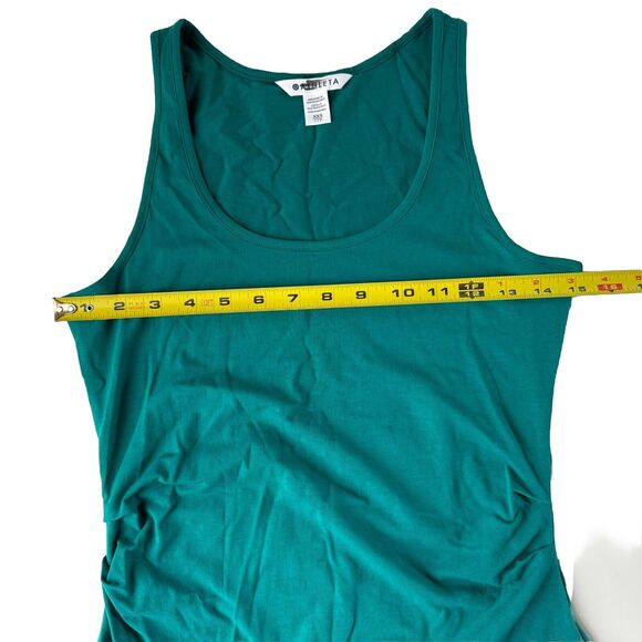 Athleta Tank Top Womens Green Scoop Neck Ruched Sides XXS NWOT - Picture 4 of 12